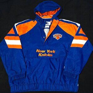 New York Knicks Starter Blue/Orange Half-Zip Jacket Size XL